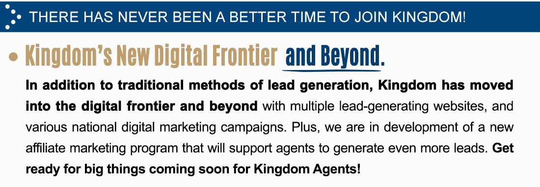 there has never been a better time to join Kingdom